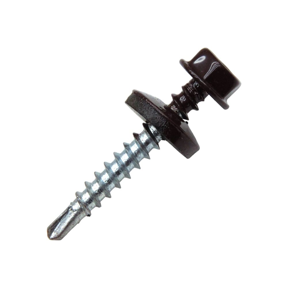 Саморез кровельный STALMAX LSR-W 4,8х29 (RAL 6005 (Зелёный мох)) сверло №2 для дер. обреш. с EPDM шайбой (арт. 10217) оц. сталь (уп. 250 шт) 10217-023