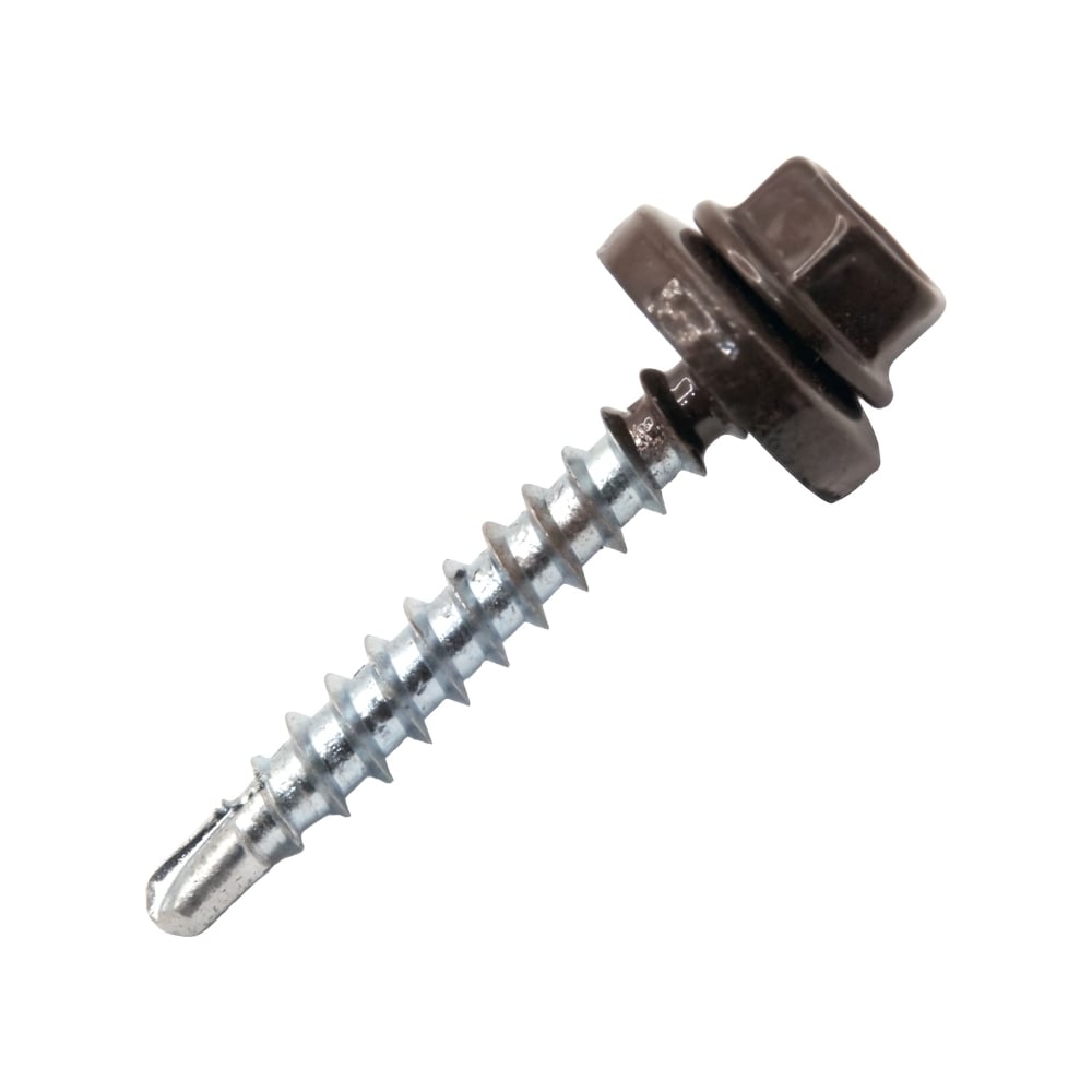Саморез кровельный STALMAX LSR-W 4,8х29 (RAL 3003 (Рубиново-красный)) сверло №2 для дер. обреш. с EPDM шайбой (арт. 10232) оц. сталь (уп. 250 шт) 10232-023