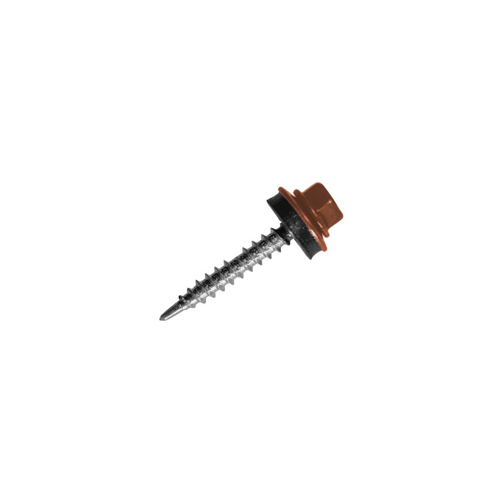 Кровельный саморез Rizzel 4,8x29 RAL 8004 сверло №1, 250 шт 00000318216