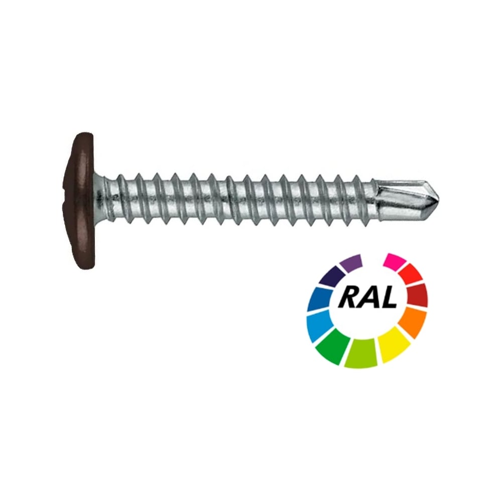 Саморез STALMAX LSP-S 4,2х16 (RAL 3005 (Винно-красный)) ПШ со сверлом (арт. 10392) оц. сталь (уп. 1000 шт) 10392-023