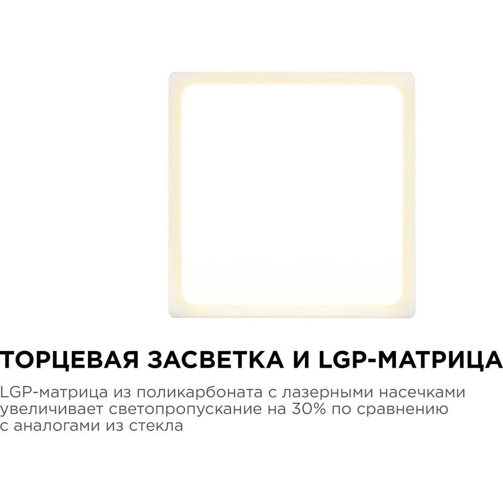 Светодиодная панель Apeyron накладная квадратная 220В, 12Вт, алюминиевый корпус, изолированный драйвер ТБ 06-43