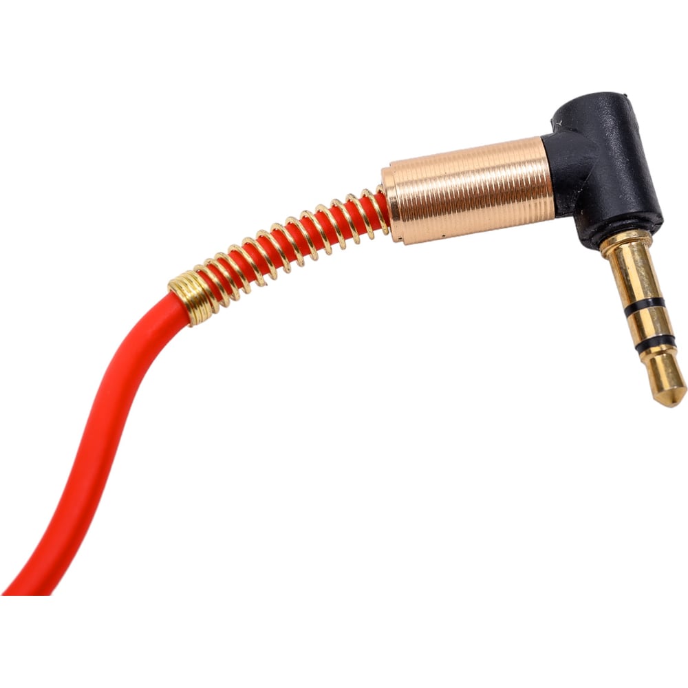 Спиральный аудио кабель Cablexpert Jack 3.5(M)/Jack 3.5(M), угловой, 1.8м, красный, коробка CCAB-02-35MMLC-1.8MR