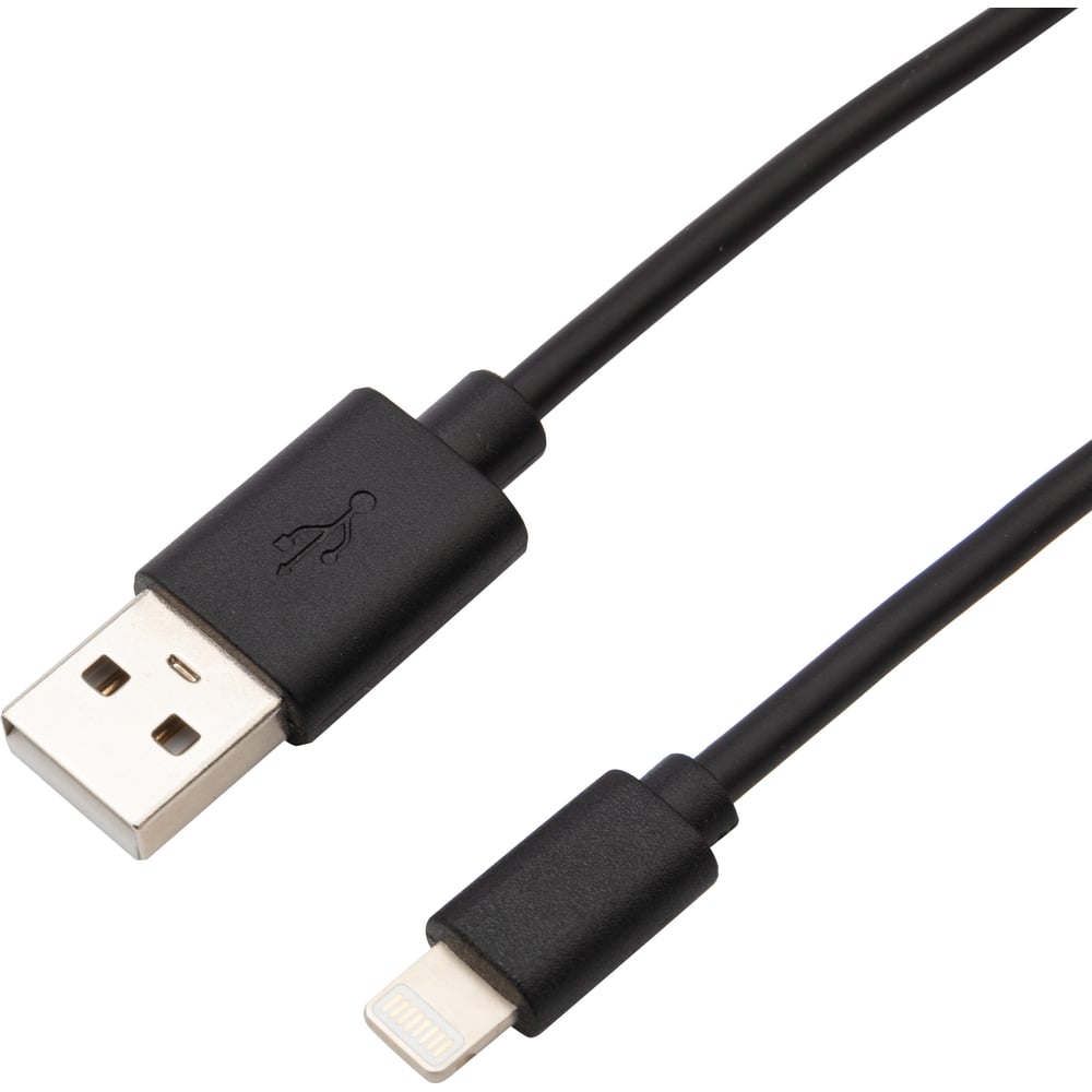 Кабель USB - Lightning REXANT 2 А, 1 м, для iPhone черный 18-7050