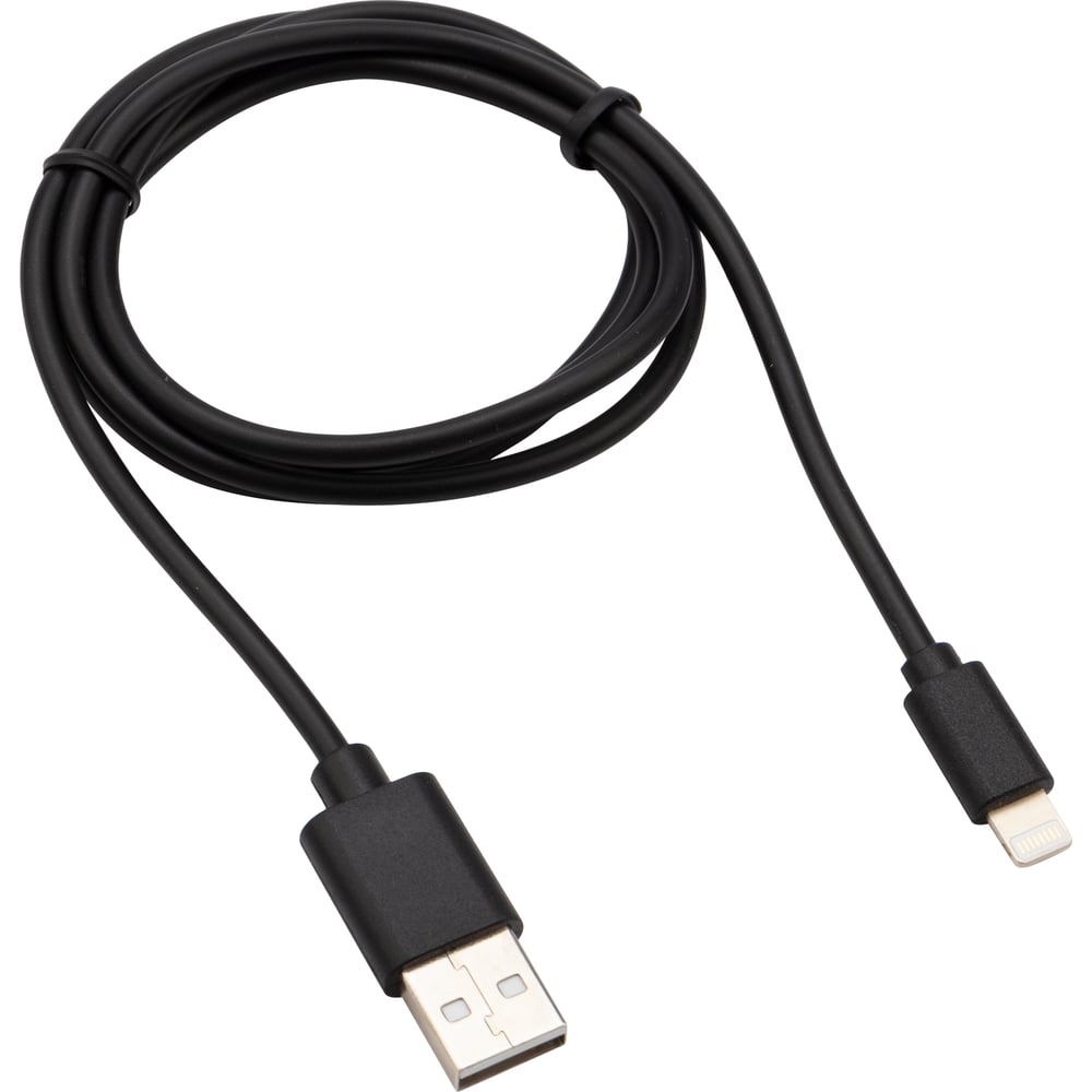 Кабель USB - Lightning REXANT 2 А, 1 м, для iPhone черный 18-7050