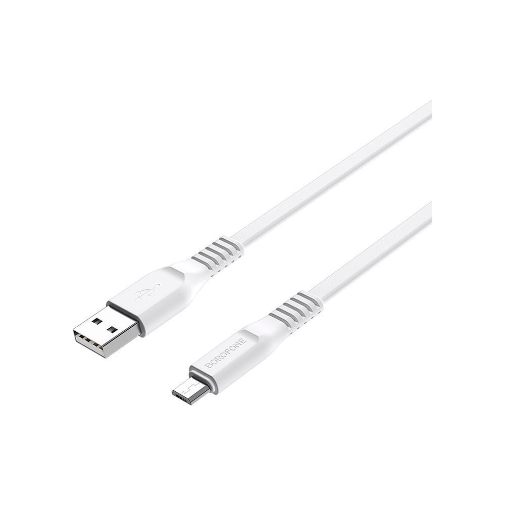 Usb кабель Borofone bx23 wide power micro usb, 1м, 2.4a, pvc, белый 0L-00050571