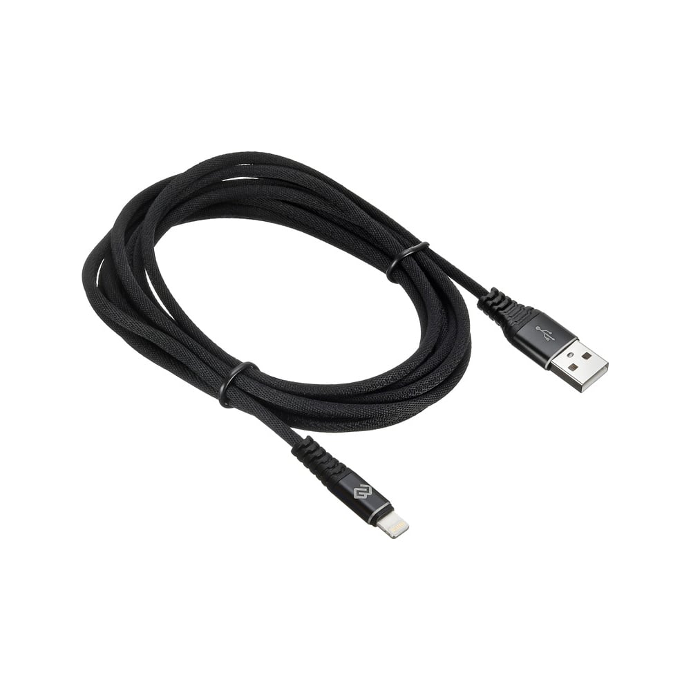 Кабель DIGMA LIGHT-3M-BRAIDED-BLK USB (m)-Lightning (m) 3м черный 1080255