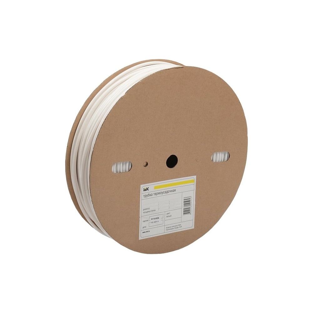 Термоусаживаемая трубка IEK ТТУ 10/5 белая 100м/рол ИЭК UDRS-D10-100-K01