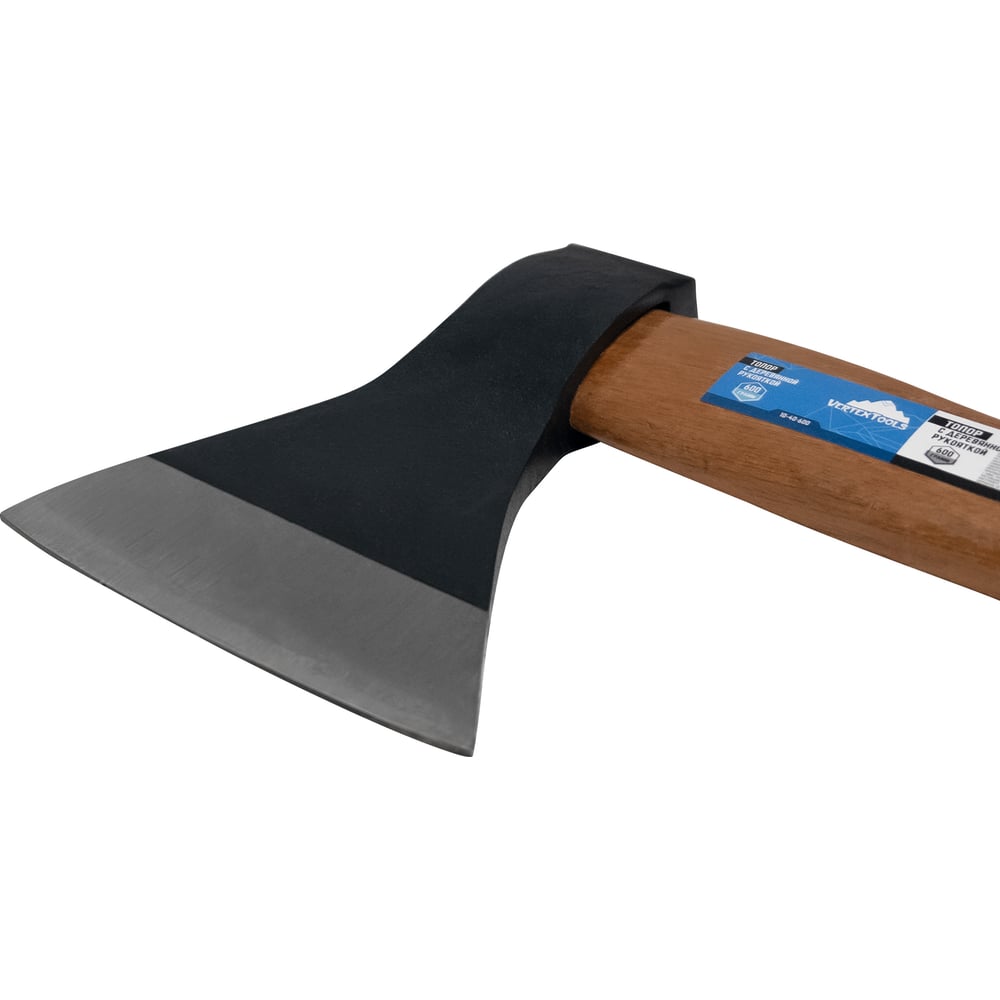 Топор vertextools 600 г, в сборе, кованый, деревянное топорище 10-40-600