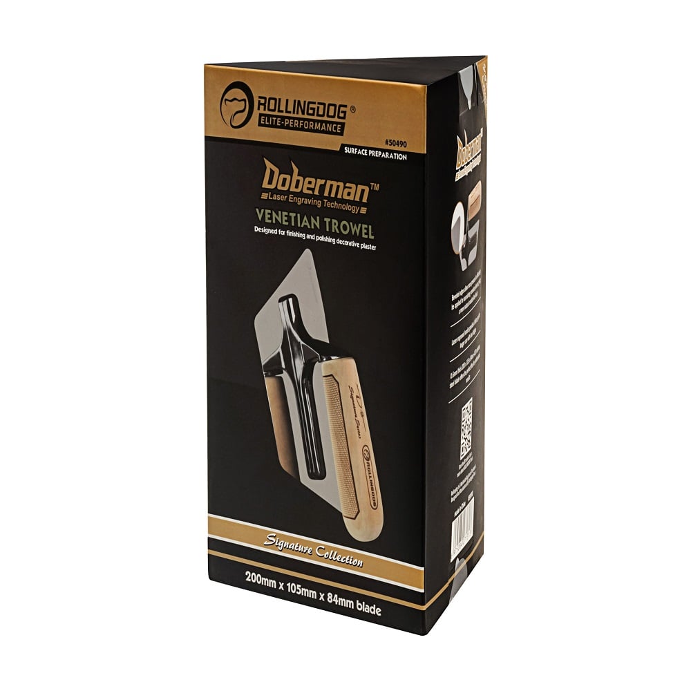 Кельма венецианская Rollingdog Elite DOBERMAN 200х105х84мм, трапециевидная, 50490