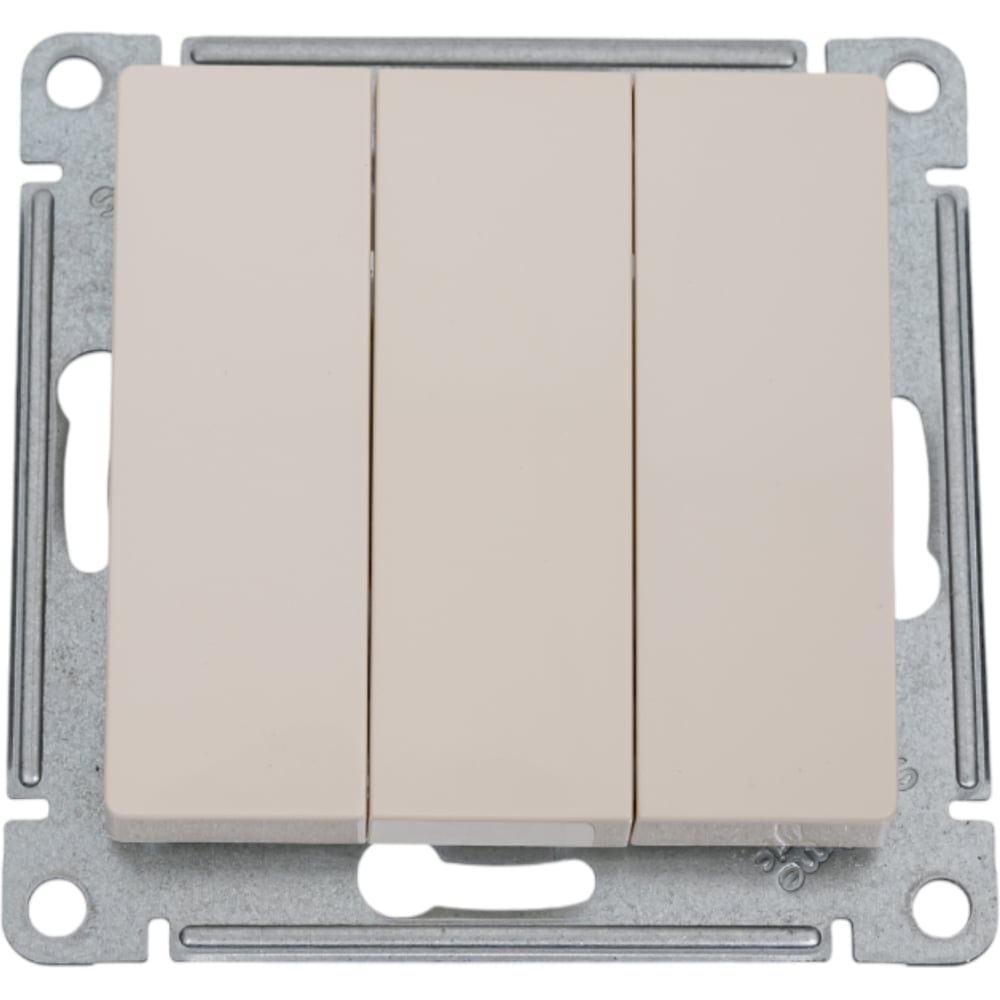 3-клавишный выключатель Systeme Electric AtlasDesign Бежевый сх.1+1+1, 10АХ, механизм SE ATN000231