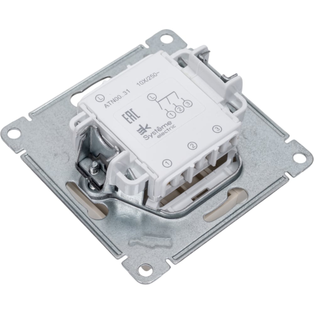 3-клавишный выключатель Systeme Electric AtlasDesign Бежевый сх.1+1+1, 10АХ, механизм SE ATN000231