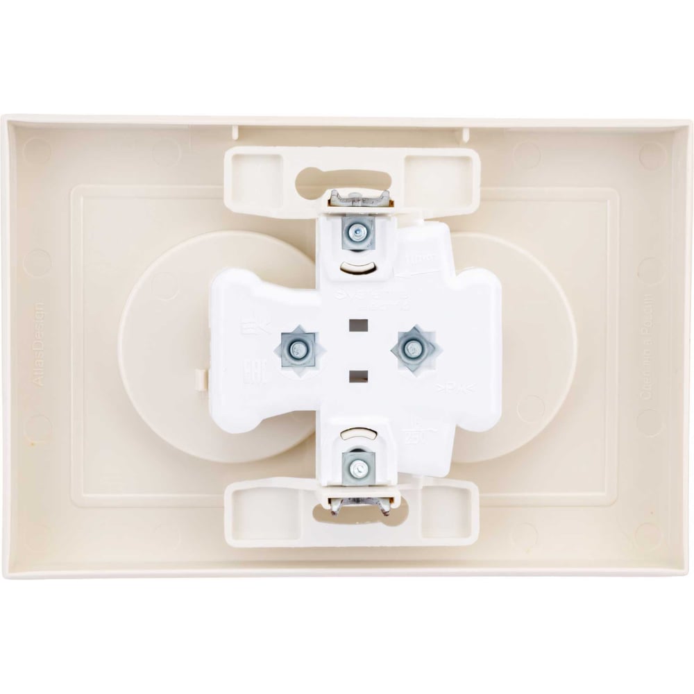 Розетка Systeme Electric AtlasDesign Беж б/з двойная, 16А, в сборе SE ATN000220