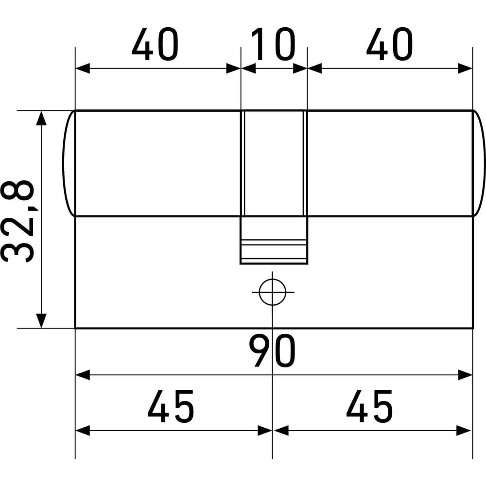 Цилиндровый механизм Стандарт MAX 90 (45x45), SN, 5 кл. перф., ключ/ключ 14792