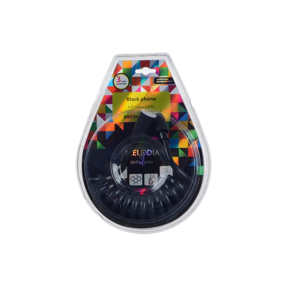 Шланг для душа Melodia della vita гигиенического black phone 1/2" на 1/2" конус, пвх, l150 см., чёрный mkp34432bl_bk 34441