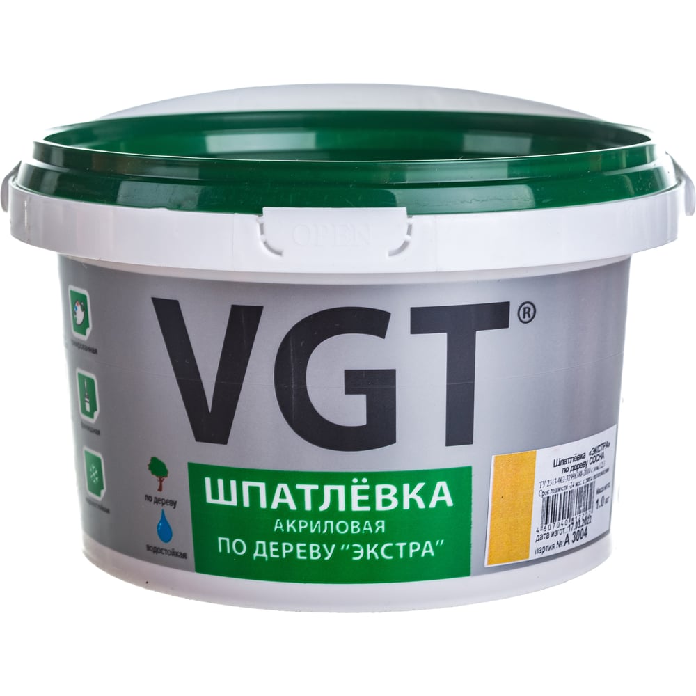 Шпаклевка по дереву Экстра Сосна 1 кг VGT 3195