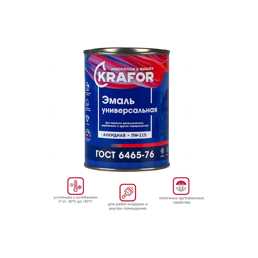 Эмаль KRAFOR ПФ-115 салатная 0,8 кг 6 206147