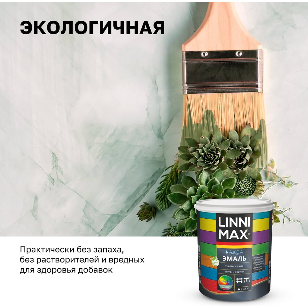 Эмаль универсальная шелковисто-матовая LINNIMAX (ALPINA) Аква База 1 2,5 л, 948105444