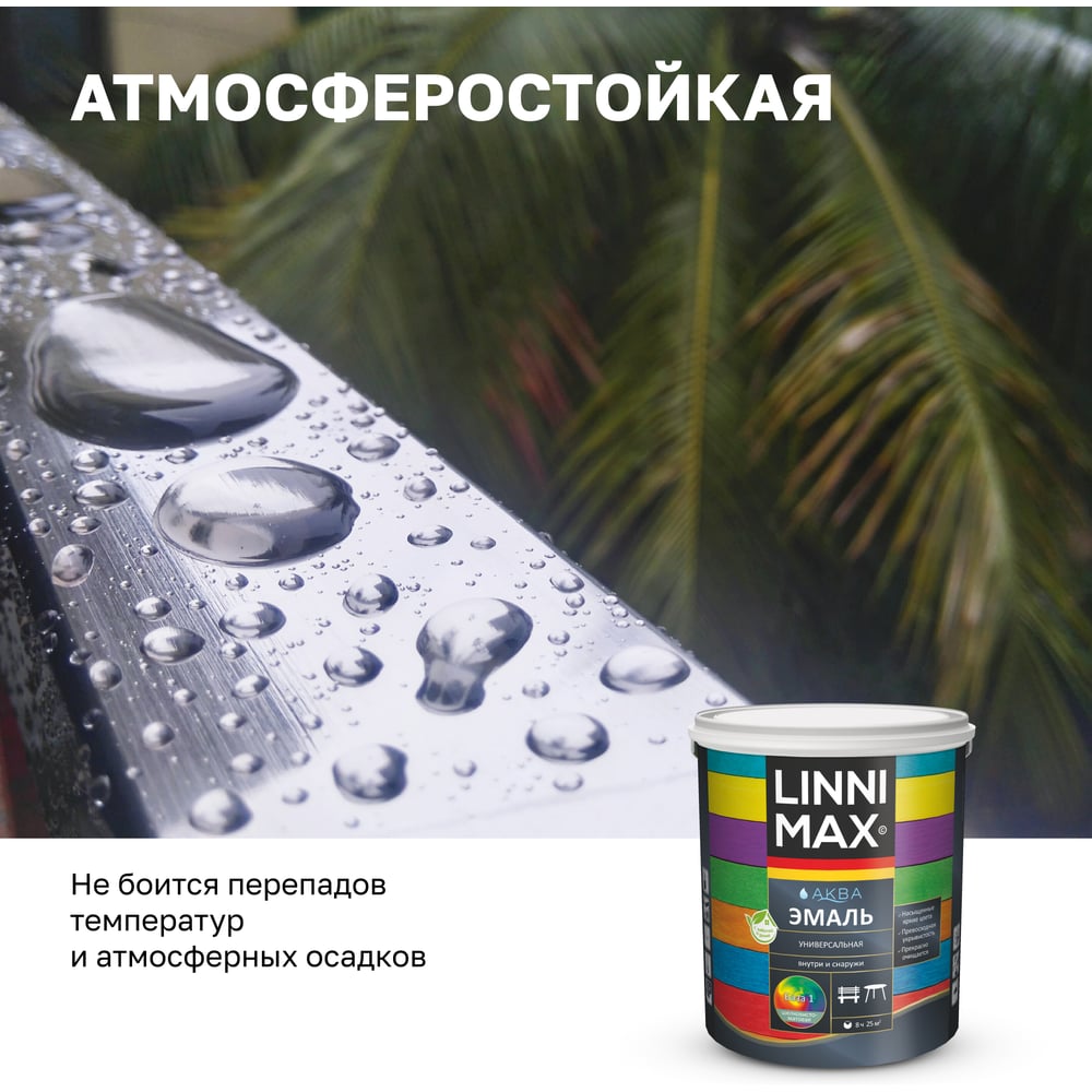 Эмаль универсальная шелковисто-матовая LINNIMAX (ALPINA) Аква База 1 2,5 л, 948105444