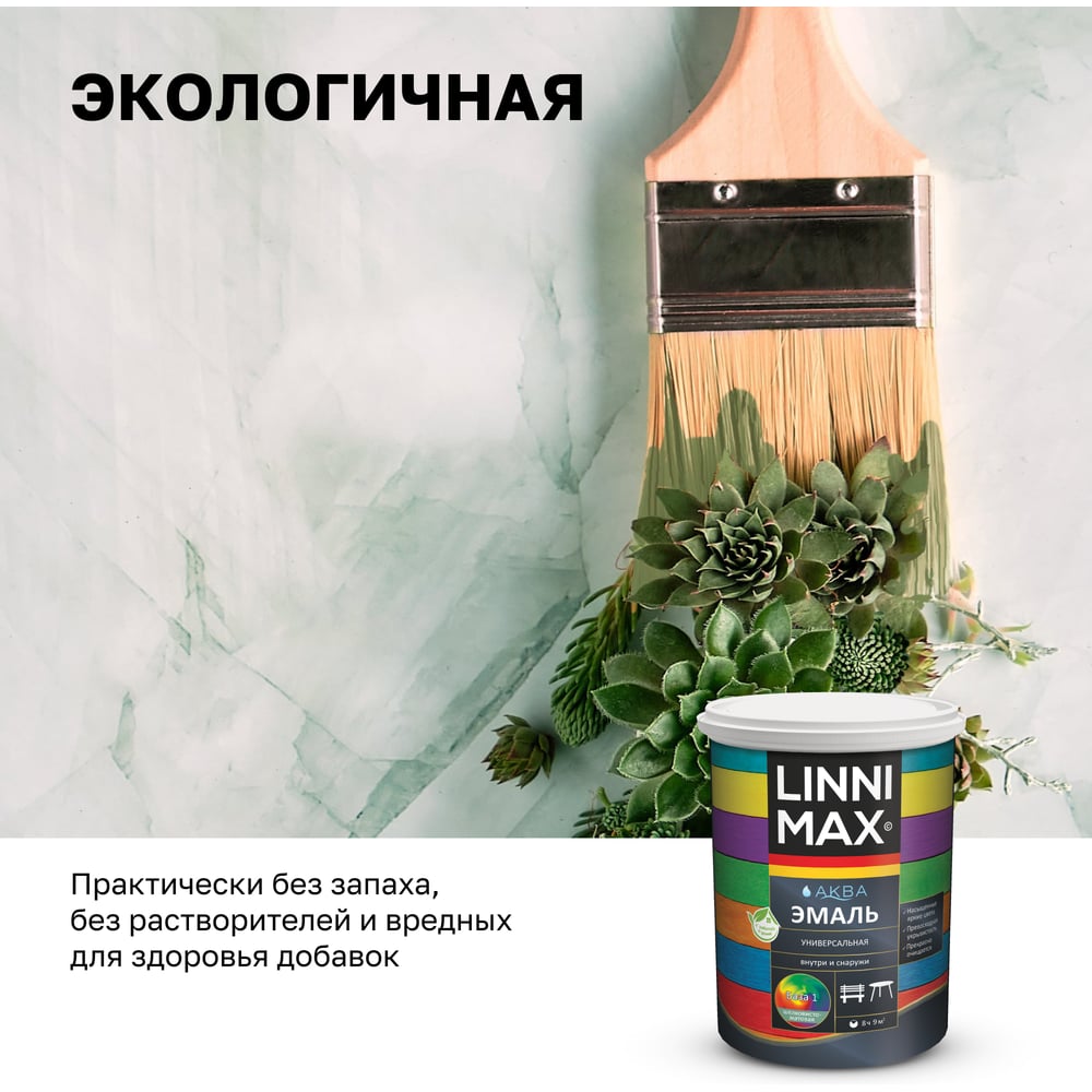 Эмаль универсальная шелковисто-матовая LINNIMAX (ALPINA) Аква База 1 0,9 л 948105442