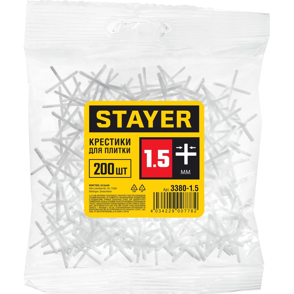 Крестики, 1,5 мм для кладки  плитки,  250шт.//STAYER