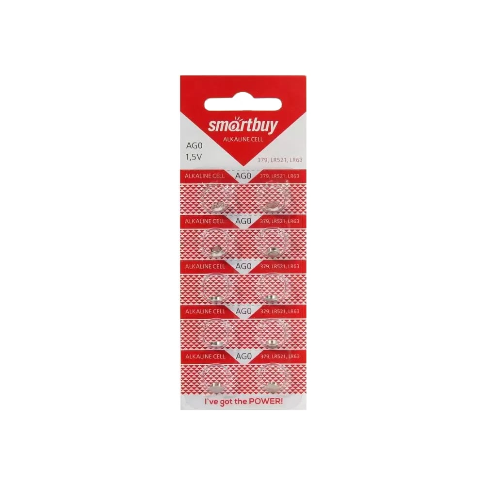 Батарейка Smartbuy часовая ag0-10b (100/2000) упаковка 10 шт. SBBB-AG0-10B
