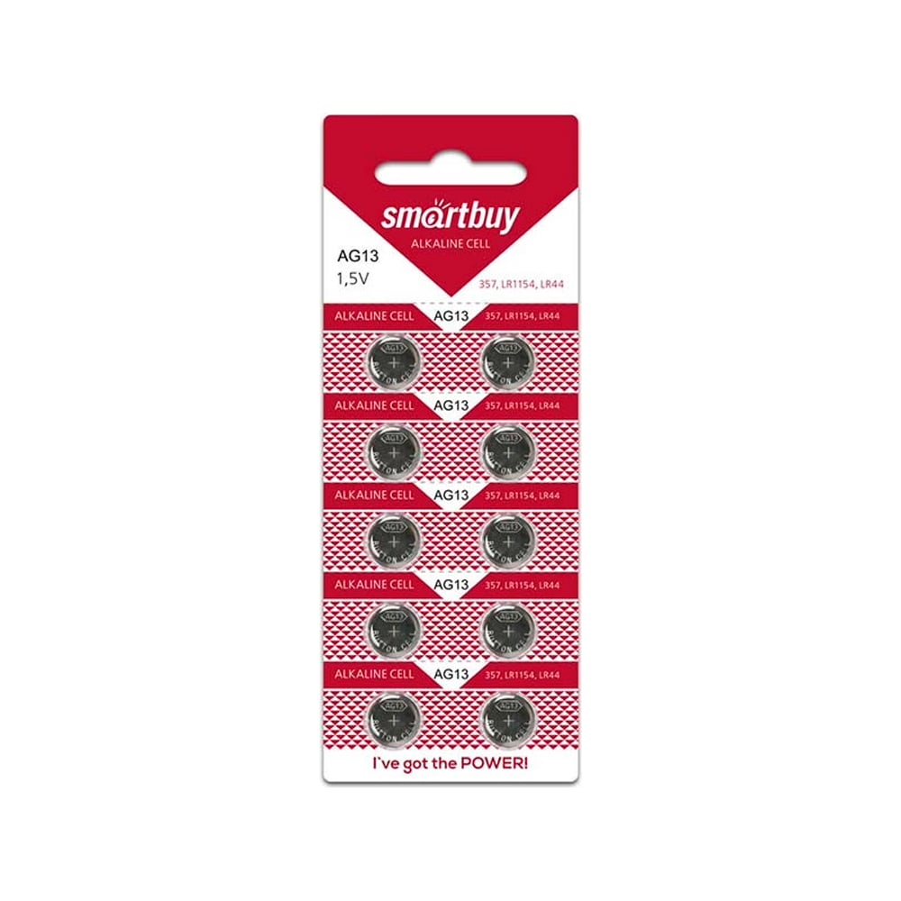 Батарейка Smartbuy часовая ag13-10b (100/2000) упаковка 10 шт. SBBB-AG13-10B