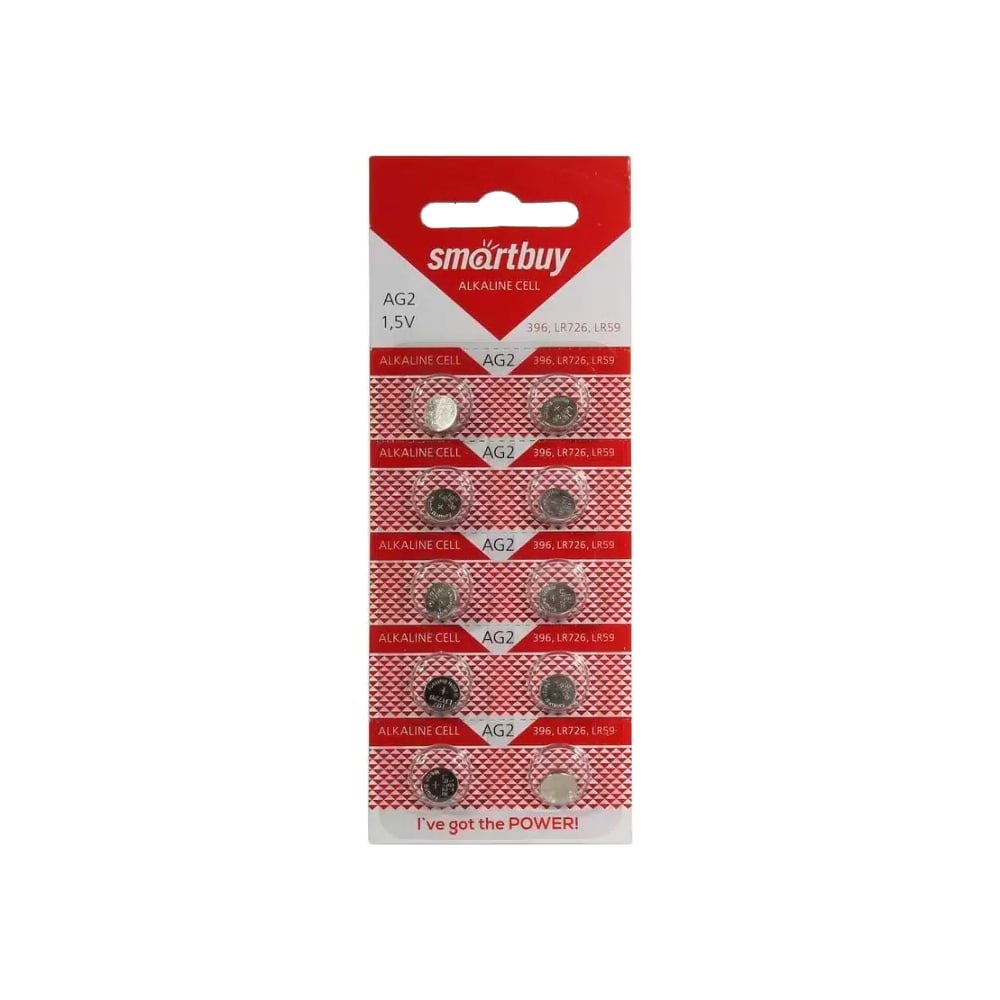 Батарейка Smartbuy часовая ag2-10b (100/2000) упаковка 10 шт. SBBB-AG2-10B