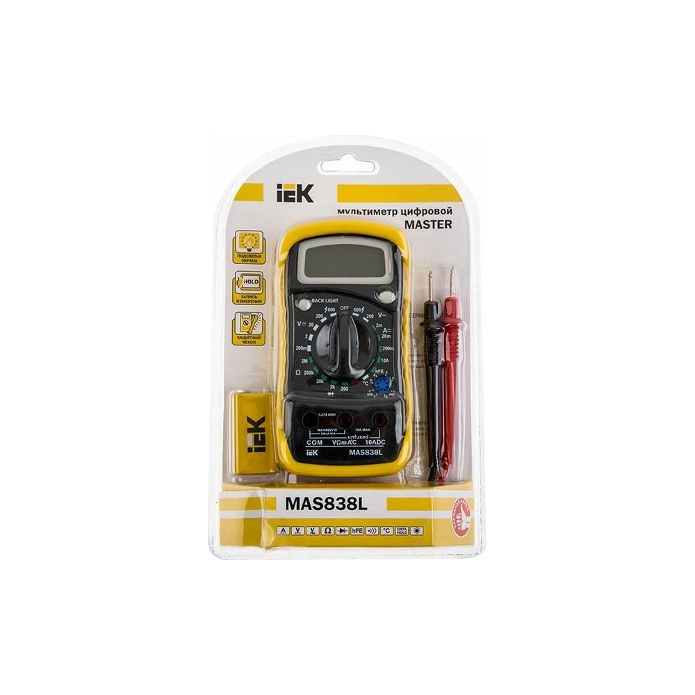 Цифровой мультиметр IEK Master MAS838L TMD-3L-838