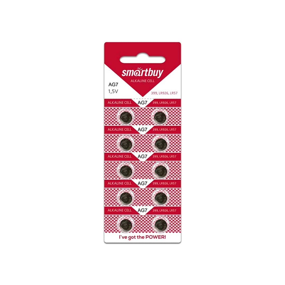 Батарейка Smartbuy часовая ag7-10b (100/2000) упаковка 10 шт. SBBB-AG7-10B