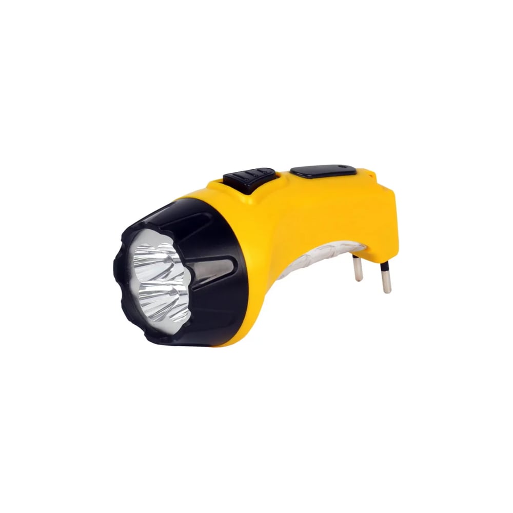 Аккумуляторный светодиодный фонарь Smartbuy 4+6 LED, с прямой зарядкой, желтый SBF-87-Y