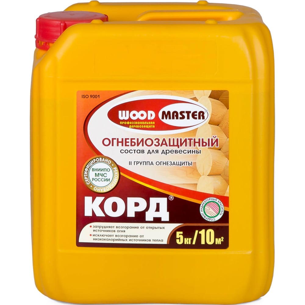 Огнебиозащитный состав для древесины Woodmaster Корд 5 кг 15899
