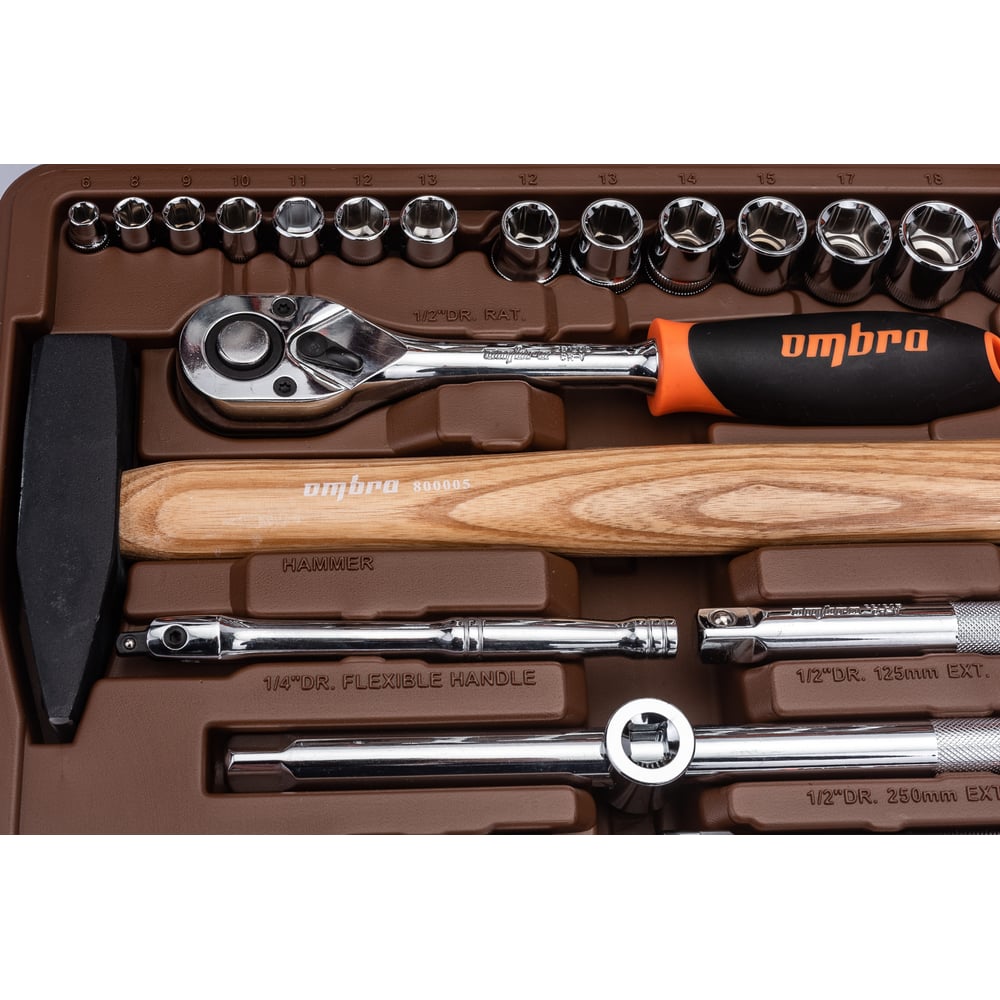 Универсальный набор инструмента Ombra OMT75S 1/4DR и 1/2"DR"