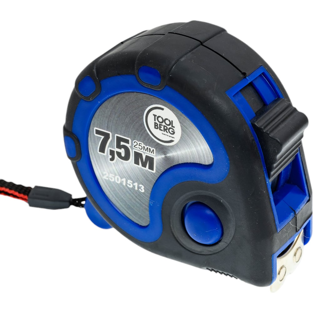 Рулетка Toolberg 2501513 7.5 м, 25 мм, обрезиненный корпус, 3 фиксатора, магнит 90004897605