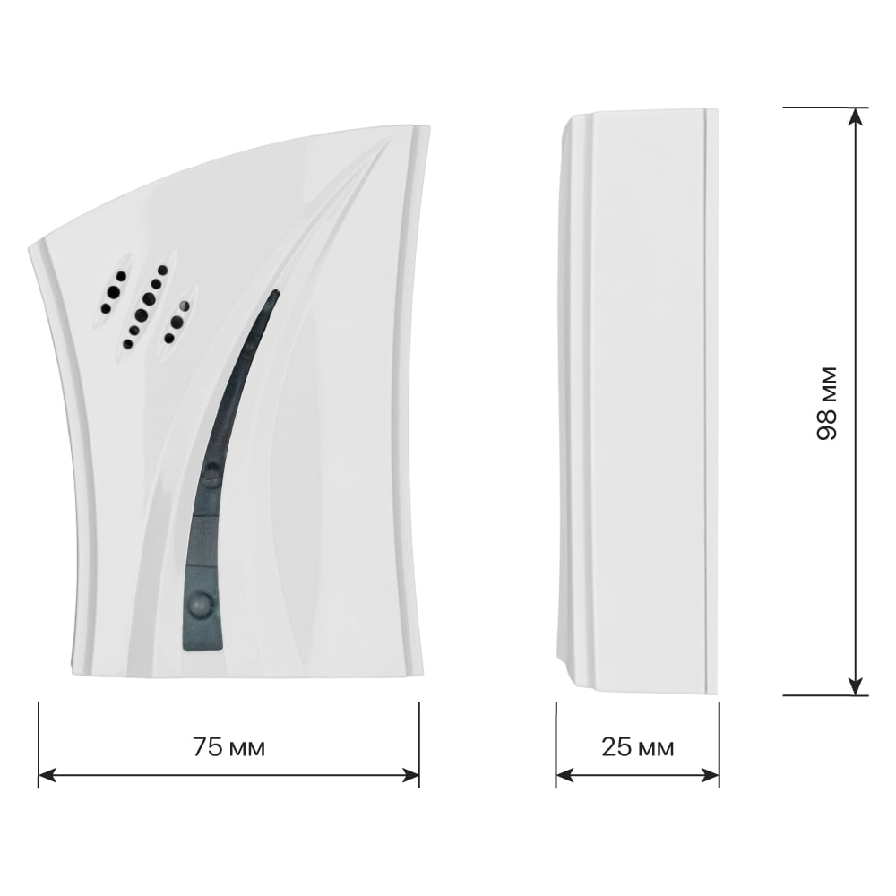 Звонок TDM ELECTRIC Народный ЗББ-Н-12/1-32М (беспроводной; на батарейках; 2 кнопки; блистер) SQ1901-0103