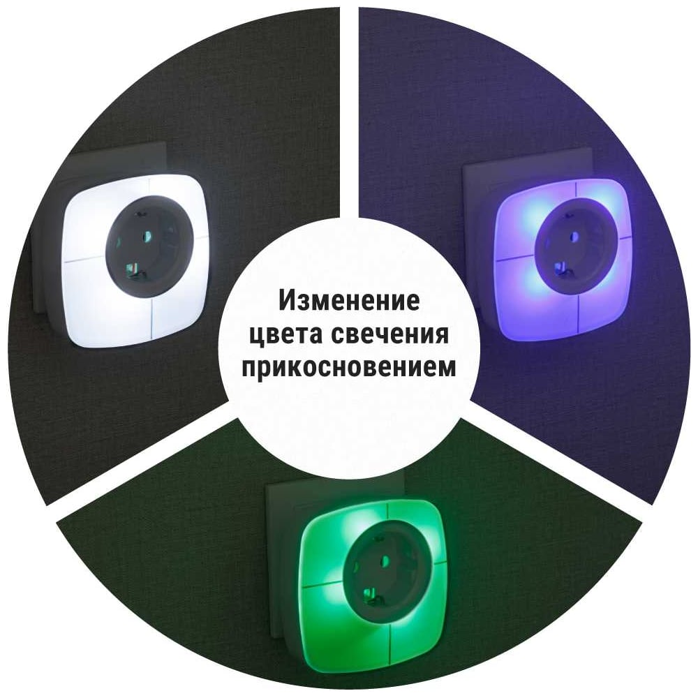 Ночник TDM ELECTRIC Комбо 2", 12LED, 55 лм/Вт, датчик освещения, 220 В, SQ0357-0028"