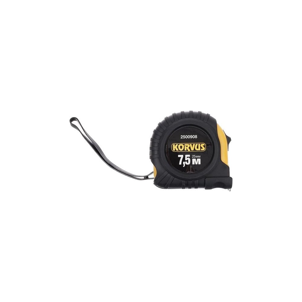 Рулетка Korvus 2500908 7.5 м, 25 мм, обрезиненный корпус Лк-00005429