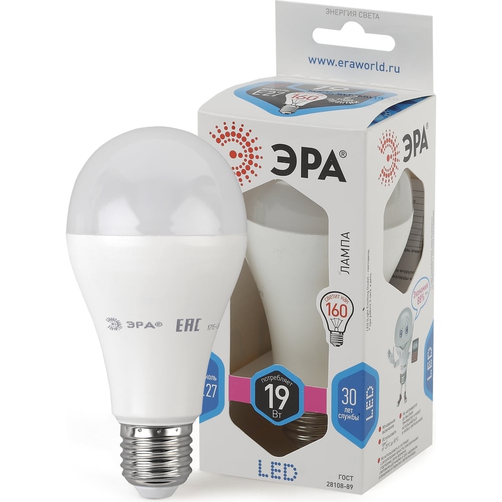 Светодиодная лампа ЭРА LED A65-19W-840-E27 Б0031703