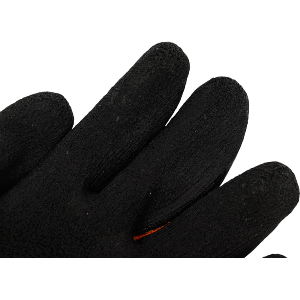 Утепленные перчатки Fiberon, акрил, вспененное латексное покрытие, в и/у, 10(XL), оранжевый+черный, 127858